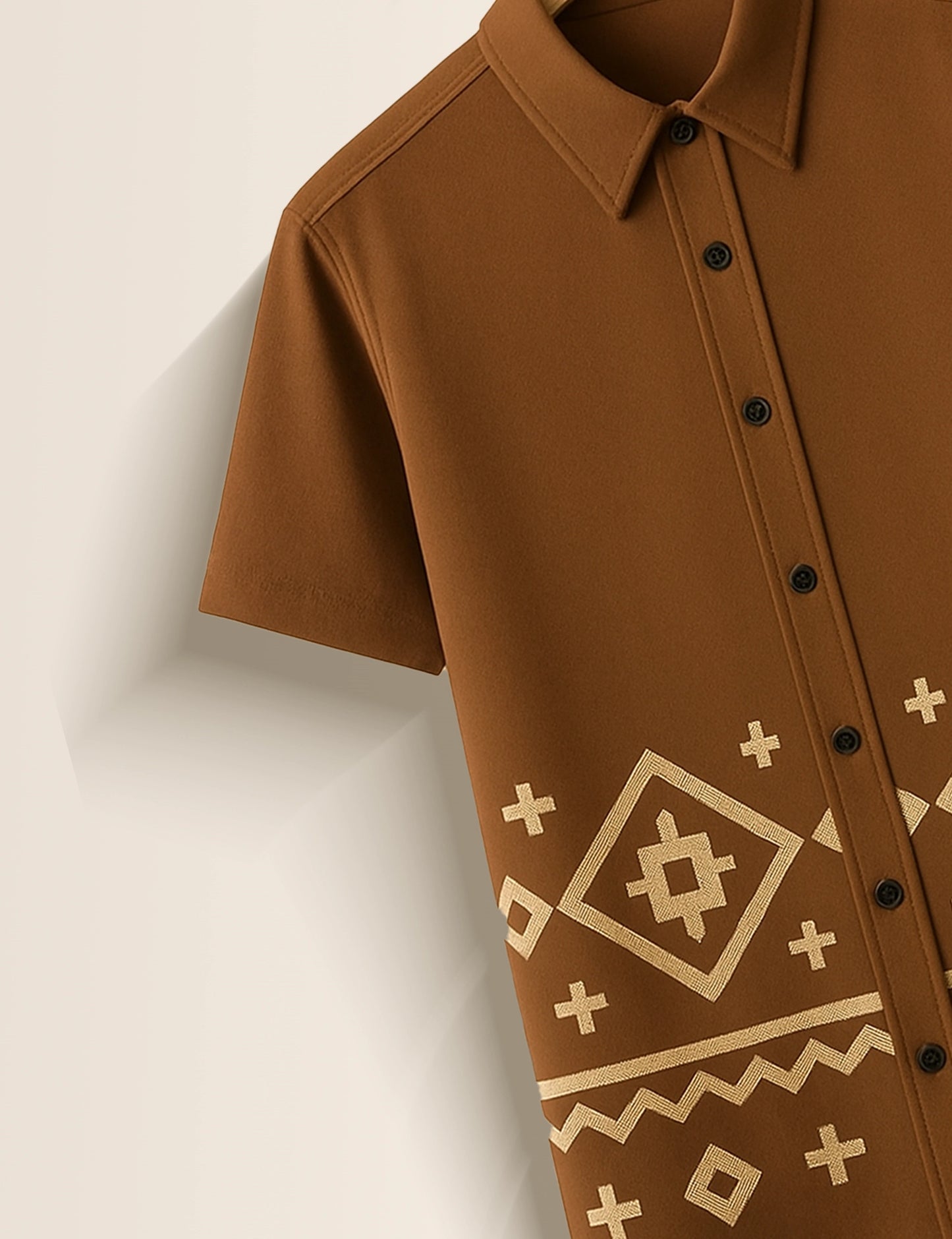 Brown Mandala GenZ Vibe Premium Fancy Shirt – Trendy, Aesthetic & Street-Style Ready