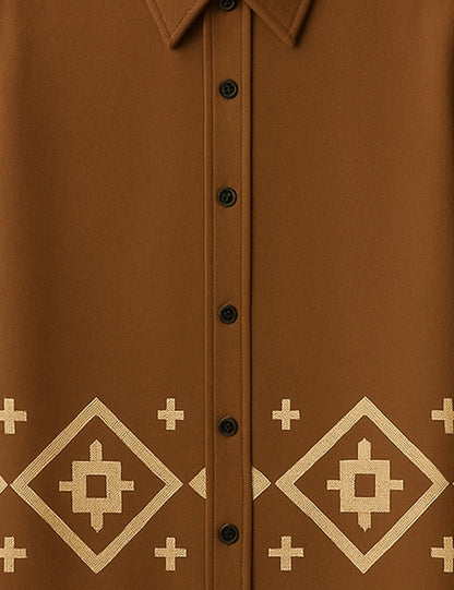 Brown Mandala GenZ Vibe Premium Fancy Shirt – Trendy, Aesthetic & Street-Style Ready