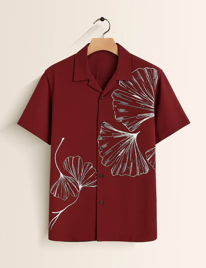 Maroon Printed GenZ Vibe Premium Fancy Shirt – Trendy, Aesthetic & Street-Style Ready