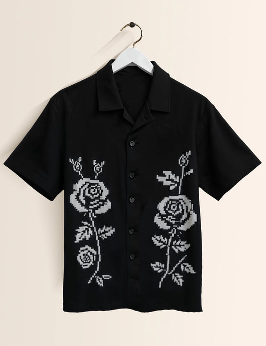 Rose Printed GenZ Vibe Premium Fancy Shirt – Trendy, Aesthetic & Street-Style Ready