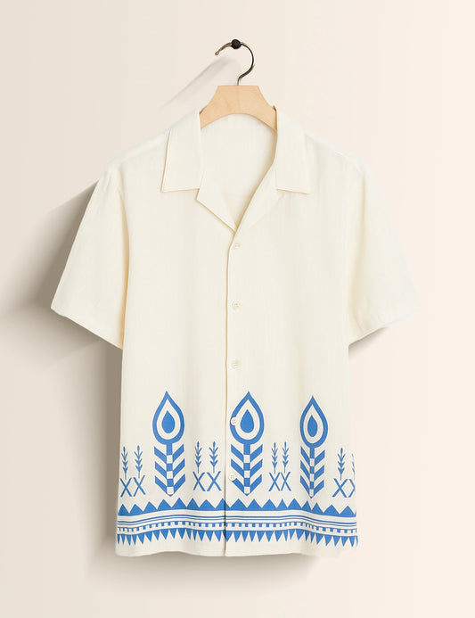 White Printed GenZ Vibe Premium Fancy Shirt – Trendy, Aesthetic & Street-Style Ready